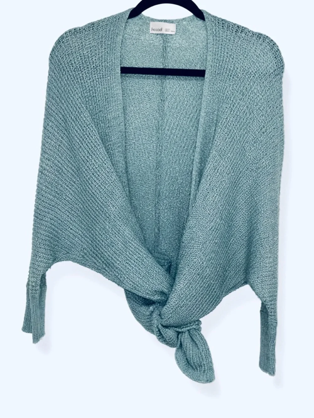 NWOT Be Cool Sage Green Oversized Lightweight Open Front Knit Cardigan Size M/L - Picture 3 of 8
